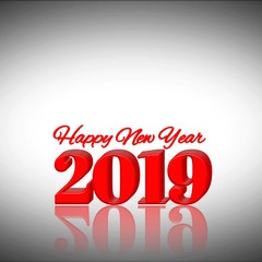 Red 3D Happy New Year 2019 Words