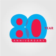 80 Year Anniversary Vector Template Design Illustration