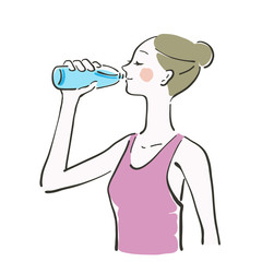 水　飲む　女性　余白　水分補給