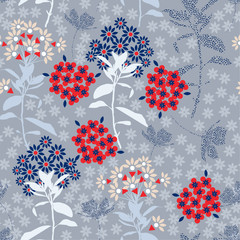 Beautiful geometric flower mix with garden leaf  florals colorful mood for fashion fabric,wallpaper and all prints © MSNTY_STUDIOX