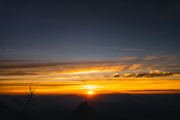 twilight sunset Evening light on the mountain 