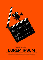 Movie and film poster design template background modern vintage retro style