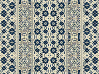  .A pattern of floral and geometric elements for carpet, bedding