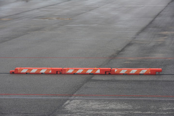 traffic barrier on asphalt road 