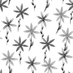 Fototapeta premium Cute watercolor floral seamless pattern. Back and 
