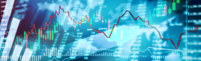 Börsen Chart Trading - obrazy, fototapety, plakaty