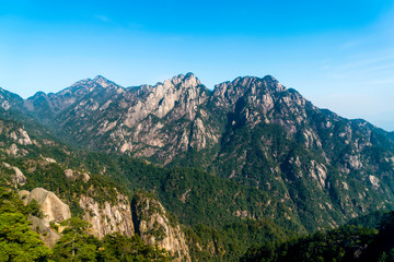 Fototapeta na wymiar The Beautiful Natural Landscape of Huangshan Mountain in China..