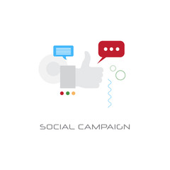 successful business strategy social campaign concept line style isolated