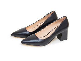 Black shoes isolated on the white background
