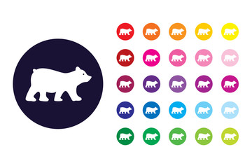 Polar bear sign icon. Polar bear color symbol.