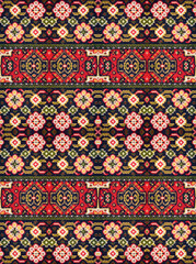  .A pattern of floral and geometric elements for carpet, bedding