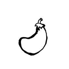 Avocado grunge icon. Vector illustration.