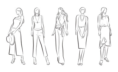 女性のファッションイラスト