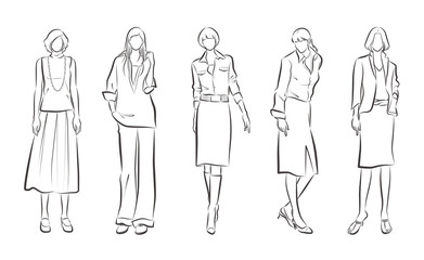 女性のファッションイラスト