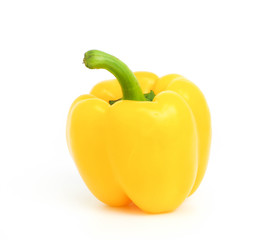 One fresh yellow peppers isolated on white background.