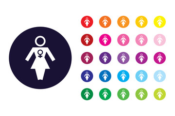 Female sign icon. Female color symbol.