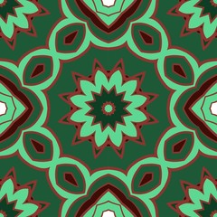 Seamless floral ornament. Military style color. Vector illustration