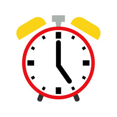 Modern alarm clock vector icon isolated on white background