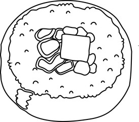 Eho-maki sushi roll outline