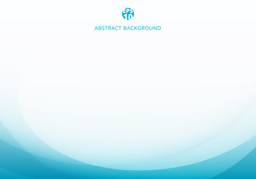 Abstract elegant blue light curve template on white background with copy space.