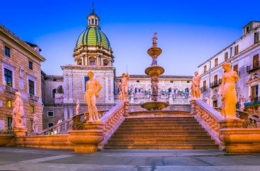 Palermo, Pretoria Fountain - Sicily, Italy