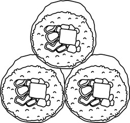 Japanese Eho-maki sushi roll outline