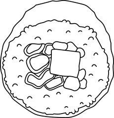 Japanese Eho-maki sushi roll outline