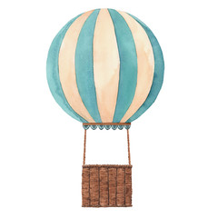 Watercolor air baloon illustration