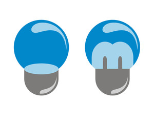 M lamp idea logo icon template