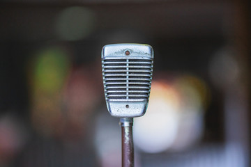 Fototapeta na wymiar Close-up of vintage microphone