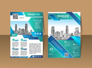 Modern cover brochure flyer design template. City background business book leaflet cover design in A4 magazines, posters, booklets, wallpaper, banners, corporate presentation.
