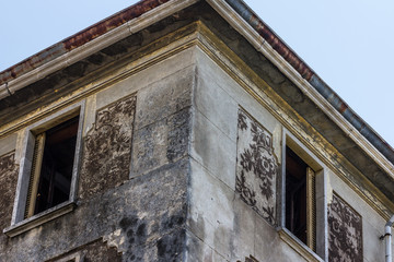 Old angle of building with windows