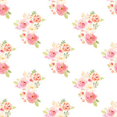 Vintage Painted Floral Pattern Background. Seamless Flowers Background for Fashion Design