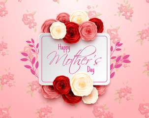 Happy Mother's Day on flowers background 
