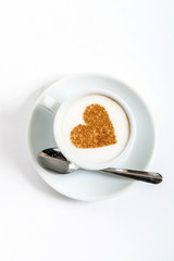 latte art with heart