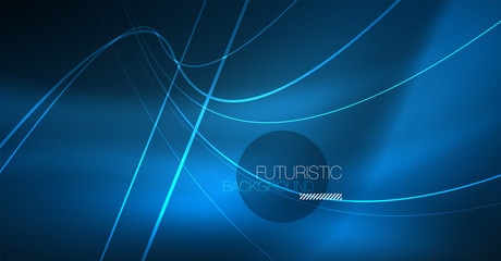 Neon glowing magic background, neon banner, night sky wallpaper. Magic light effect. Christmas abstract pattern.