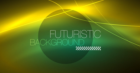 Neon glowing magic background, neon banner, night sky wallpaper. Magic light effect. Christmas abstract pattern.