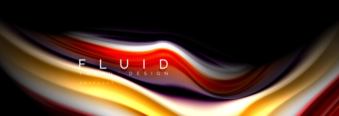 Fluid wave line background or pattern. Geometric technology abstract background. Movement effect.