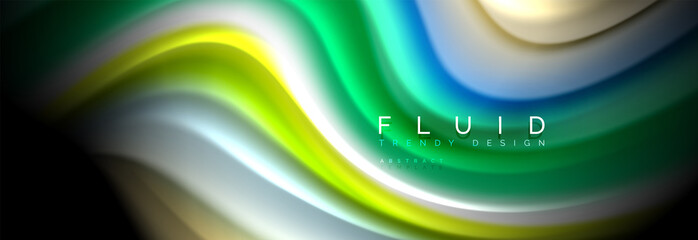 Abstract wave line water 3d background. Wave liquid shape. Splash ink paint mixing on black