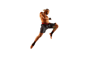 Muay thai isolated on white