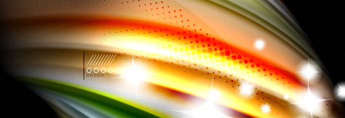 Fototapeta na wymiar Rainbow color fluid wave lines flow poster. Wave Liquid shapes design