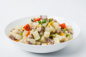 Chinese national dish - color pepper radish diced