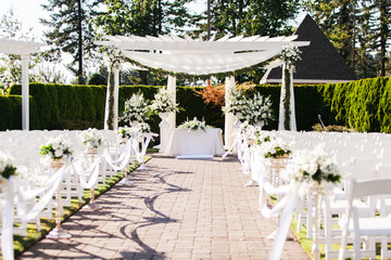 beautiful wedding ceremony site before and after wedding empty