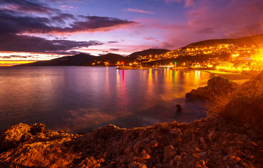 Turkey coast at night
