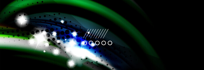 Rainbow color fluid wave lines flow poster. Wave Liquid shapes design