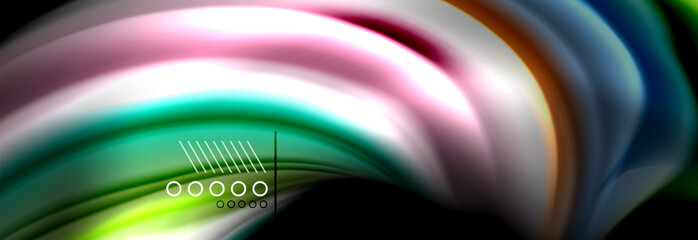 Rainbow color fluid wave lines flow poster. Wave Liquid shapes design