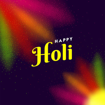 Creative greeting card design with colorful abstract rays for Holi festival celebration concept.