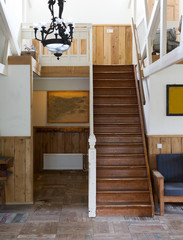 Wooden stairs in an old dutch house