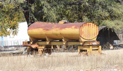 Vintage rusty tanker truck