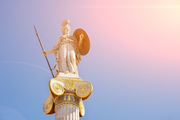 Statue of the goddess Athina, the goddess of piece, wisdom and culture, daughter of Zeus and...